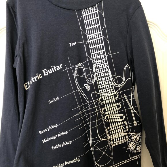 S.P.UDZ Boys Navy Long Sleeve Guitar T Shirt NWT - Picture 3 of 3